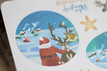 Lade das Bild in den Galerie-Viewer, Stickerbogen - Christmas night - Weihnachtsmann, Elfen und Rentiere - Weihnachtsabend - Bullet Journal - Eigene Illustrationen