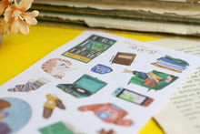 Lade das Bild in den Galerie-Viewer, Stickerbogen - Lets get cozy - Gemütliche Sticker - Bücher, Pflanzen, Katze, Herbst, Winter - Bullet Journal - Eigene Illustrationen