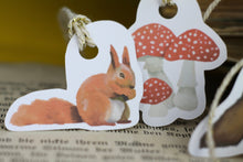 Lade das Bild in den Galerie-Viewer, Geschenkanhänger - Anhänger - Waldtiere - Fuchs, Waschbär, Eichhörnchen, Pilze - Geschenke verpacken - Eigene Illustration