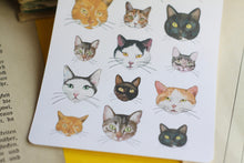 Lade das Bild in den Galerie-Viewer, Stickerbogen - Meine liebsten Katzen - Katzenkopf illustrationen - Bullet Journal - Eigene Illustrationen