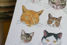 Lade das Bild in den Galerie-Viewer, Stickerbogen - Meine liebsten Katzen - Katzenkopf illustrationen - Bullet Journal - Eigene Illustrationen