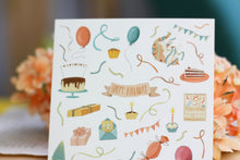 Lade das Bild in den Galerie-Viewer, Postkarte - Geburtstagskarte - Fröhliche Karte zum Geburtstag - Handgemalte Illustration