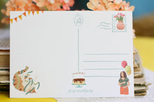 Lade das Bild in den Galerie-Viewer, Postkarte - Geburtstagskarte - Fröhliche Karte zum Geburtstag - Handgemalte Illustration
