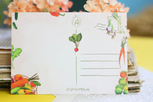 Lade das Bild in den Galerie-Viewer, Postkarte - Gemüse - Tomaten, Gurken, Knoblauch und mehr - Handgemalte Illustration
