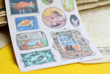 Lade das Bild in den Galerie-Viewer, Stickerbogen - Gallery Wall - Schöne Illustrationen im Rahmen - Bullet Journal - Eigene Illustrationen