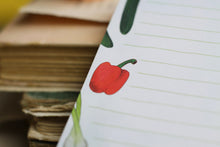 Lade das Bild in den Galerie-Viewer, Notizblock - Gemüse - Einkaufszettel - Möhren, Salat, Tomate - A6 - 50 Seiten - Handgemalte Illustration