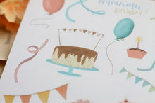 Lade das Bild in den Galerie-Viewer, Stickerbogen - Geburtstag - Torte, Luftballons, Luftschlangen - Bullet Journal - Eigene Illustrationen