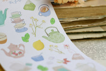 Lade das Bild in den Galerie-Viewer, Stickerbogen - Tee - Teekannen, Teebeutel, Zitrone, Zucker, Tassen - Cozy - Teatime - Bullet Journal - Eigene Illustrationen