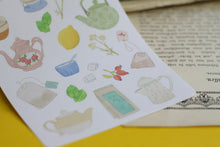 Lade das Bild in den Galerie-Viewer, Stickerbogen - Tee - Teekannen, Teebeutel, Zitrone, Zucker, Tassen - Cozy - Teatime - Bullet Journal - Eigene Illustrationen