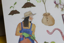 Lade das Bild in den Galerie-Viewer, Stickerbogen - Im Garten - Gartenarbeit - Gemüse, Schmetterlinge, Gartengeräte, Gartenliebe, Blumen - Bullet Journal - Eigene Illustrationen