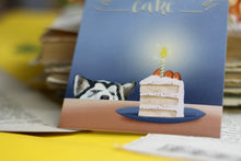 Lade das Bild in den Galerie-Viewer, Postkarte - Geburtstagskarte mit Hund und Torte - Handgemalte Illustration