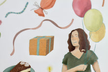 Lade das Bild in den Galerie-Viewer, Postkarte - Geburtstagskarte - Fröhliche Karte zum Geburtstag - Handgemalte Illustration