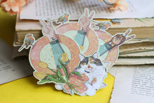 Lade das Bild in den Galerie-Viewer, Vinyl Sticker mit Glitzer Effekt - Feminismus - Katze, Tulpen, Rotkehlchen, Peace, LGBTQIA+ - Verschiedene Hautfarben - Eigene Illustration