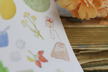 Lade das Bild in den Galerie-Viewer, Stickerbogen - Tee - Teekannen, Teebeutel, Zitrone, Zucker, Tassen - Cozy - Teatime - Bullet Journal - Eigene Illustrationen