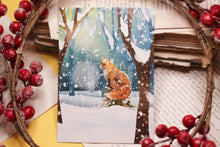 Lade das Bild in den Galerie-Viewer, Postkarte - Fuchs im Schnee - Mit oder ohne Spruch - Wintergrüße - Winterwald - Weihnachten - Winter - Eigene Illustration