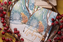 Lade das Bild in den Galerie-Viewer, Postkarte - Fuchs im Schnee - Mit oder ohne Spruch - Wintergrüße - Winterwald - Weihnachten - Winter - Eigene Illustration