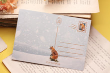 Lade das Bild in den Galerie-Viewer, Postkarte - Fuchs im Schnee - Mit oder ohne Spruch - Wintergrüße - Winterwald - Weihnachten - Winter - Eigene Illustration
