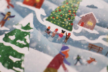 Lade das Bild in den Galerie-Viewer, Klappkarte - Winterdorf - Weihnachtliches Dorf - Schneebedeckte Landschaft - Eigene Illustration - Mit Umschlag