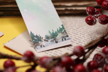 Lade das Bild in den Galerie-Viewer, Lesezeichen - Polarlichter mit Rentieren - Aurora Borealis - Nordlichter - Skandinavien - Adventskalender befüllen - Eigene Illustration