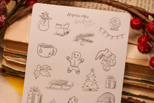 Lade das Bild in den Galerie-Viewer, Stickerbogen - Weihnachts Skizzen - Christmas doodles - Weihnachten - Adventskalender befüllen - Bullet Journal - Eigene Illustrationen