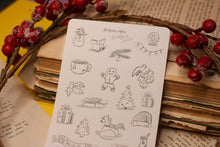 Lade das Bild in den Galerie-Viewer, Stickerbogen - Weihnachts Skizzen - Christmas doodles - Weihnachten - Adventskalender befüllen - Bullet Journal - Eigene Illustrationen