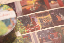 Lade das Bild in den Galerie-Viewer, Washi Tape - Gemütliche Weihnachten - Weihnachtsabend - 10mx25mm - Eigene Illustrationen - mit Hund und Katze