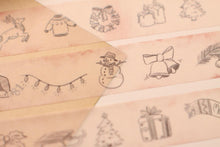 Lade das Bild in den Galerie-Viewer, Washi Tape - Christmas Doodle - Skizzierte Weihnachten - Lineart - Eigene Illustrationen - Adventskalender - Wichteln - 15mm x 10m