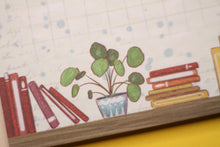 Lade das Bild in den Galerie-Viewer, Notizblock - Regenbogen Bücherregal - Block für Leseratten - Briefpapier - DIN A5 - 50 Seiten - kariert