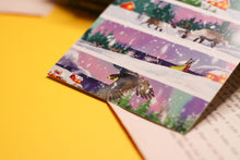 Lade das Bild in den Galerie-Viewer, Postkarte - Skandinavische Nacht - Polarlichter - Weihnachten - Winter - Orca, Wolf, Rentier - Eigene Illustration