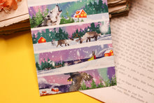 Lade das Bild in den Galerie-Viewer, Postkarte - Skandinavische Nacht - Polarlichter - Weihnachten - Winter - Orca, Wolf, Rentier - Eigene Illustration