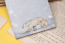 Lade das Bild in den Galerie-Viewer, Notizblock - Eisbären im Schnee - A6 - 50 Seiten - Nordpol Arktis - Winter - Aquarell Illustration