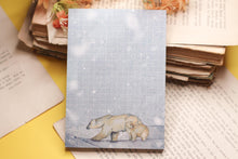 Lade das Bild in den Galerie-Viewer, Notizblock - Eisbären im Schnee - A6 - 50 Seiten - Nordpol Arktis - Winter - Aquarell Illustration