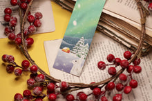 Lade das Bild in den Galerie-Viewer, Lesezeichen - Polarlichter mit Hase und Haus - Aurora Borealis - Nordlichter - Adventskalender befüllen - Eigene Illustration