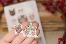 Lade das Bild in den Galerie-Viewer, Stickerbogen - Meine liebsten Katzen - dressed up - Weihnachten - Adventskalender befüllen - Bullet Journal - Eigene Illustrationen