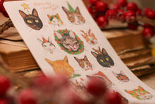 Lade das Bild in den Galerie-Viewer, Stickerbogen - Meine liebsten Katzen - dressed up - Weihnachten - Adventskalender befüllen - Bullet Journal - Eigene Illustrationen