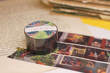Lade das Bild in den Galerie-Viewer, Washi Tape - Gemütliche Weihnachten - Weihnachtsabend - 10mx25mm - Eigene Illustrationen - mit Hund und Katze