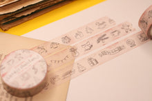 Lade das Bild in den Galerie-Viewer, Washi Tape - Christmas Doodle - Skizzierte Weihnachten - Lineart - Eigene Illustrationen - Adventskalender - Wichteln - 15mm x 10m