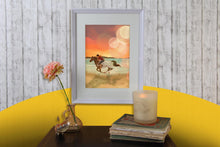 Lade das Bild in den Galerie-Viewer, Print - Strandausritt - Reiterin am Strand - Appaloosa - Kunstdruck - Geschenkidee für Reiterinnen und Reiter - Handgemalte Illustration