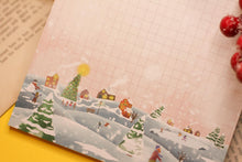 Lade das Bild in den Galerie-Viewer, Notizblock - Winterdorf - - Weihnachtliches Dorf - Schneebedeckte Landschaft - Briefpapier - DIN A5 - 50 Seiten - kariert - Wichteln