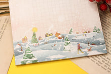 Lade das Bild in den Galerie-Viewer, Notizblock - Winterdorf - - Weihnachtliches Dorf - Schneebedeckte Landschaft - Briefpapier - DIN A5 - 50 Seiten - kariert - Wichteln