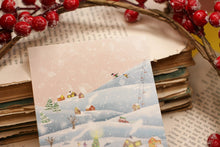Lade das Bild in den Galerie-Viewer, Postkarte - Winterdorf - Grußkarte für Weihnachten - Hund im Schnee - idyllische Landschaft - Eigene Illustration
