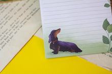 Lade das Bild in den Galerie-Viewer, Notizblock - Dackel mit Eukalyptus - A6 - 50 Seiten - liniert - Notizzettel