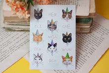 Lade das Bild in den Galerie-Viewer, Postkarte - Herzlichen Glückwunsch - Katzen mit Partyhüten - Geburtstag, Einfach nur so - Eigene Illustration