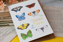 Lade das Bild in den Galerie-Viewer, Klappkarte - Schmetterlinge Tagfalter - Vielen Dank - Eigene Illustration - Mit Umschlag