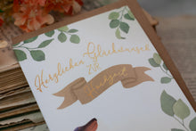 Lade das Bild in den Galerie-Viewer, Klappkarte - Hochzeit Glückwünsche - Dackel Hund Eukalyptus