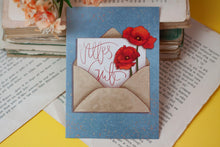 Lade das Bild in den Galerie-Viewer, Postkarte - Alles Gute - Mohnblume in Briefumschlag