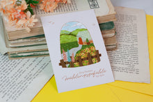 Lade das Bild in den Galerie-Viewer, Postkarte - Frühlingsgefühle - Garten mit Gartenhaus Blumen