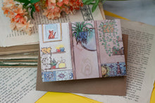 Lade das Bild in den Galerie-Viewer, Klappkarte - Badezimmermädchen - Gönn dir eine Pause - Eigene Illustration - Mit Umschlag
