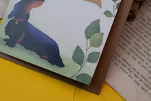 Lade das Bild in den Galerie-Viewer, Klappkarte - Hochzeit Glückwünsche - Dackel Hund Eukalyptus