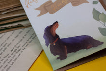 Lade das Bild in den Galerie-Viewer, Klappkarte - Hochzeit Glückwünsche - Dackel Hund Eukalyptus